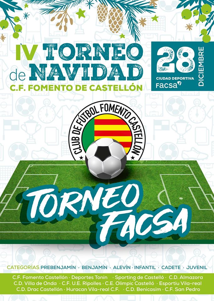El CF Fomento Castellón organiza este sábado su IV Torneo de Navidad